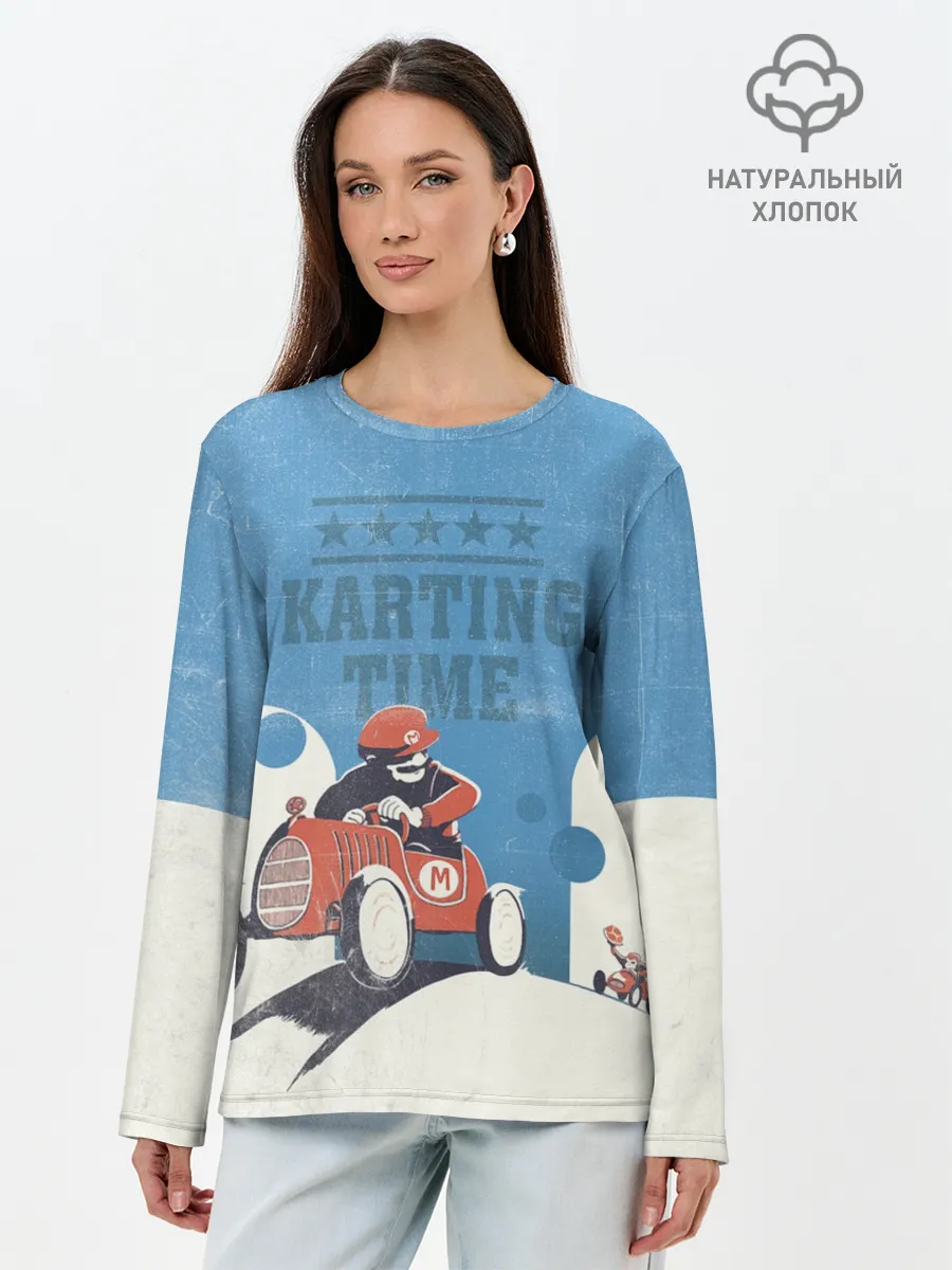 Лонгслив женский. Хлопок / Karting time
