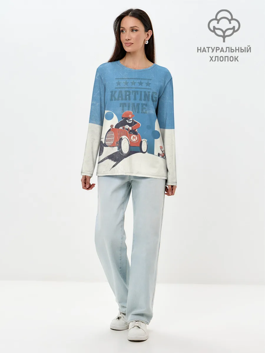 Лонгслив женский. Хлопок / Karting time