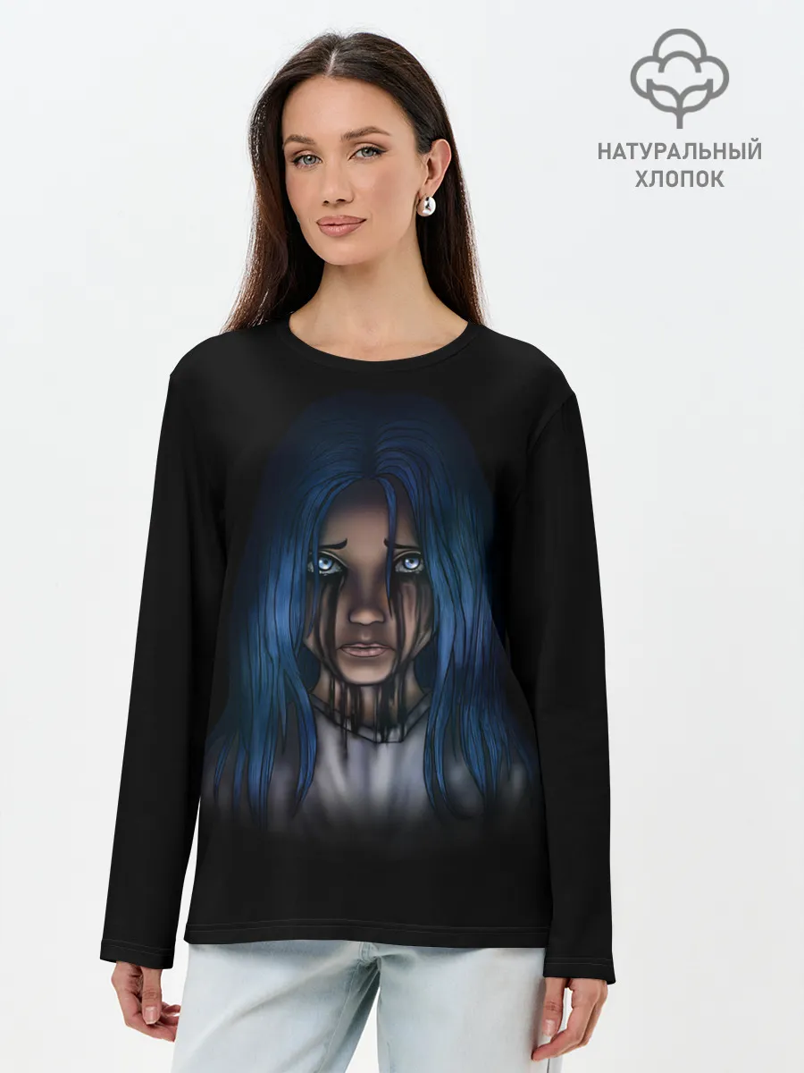 Лонгслив женский. Хлопок / Слёзы Билли Айлиш