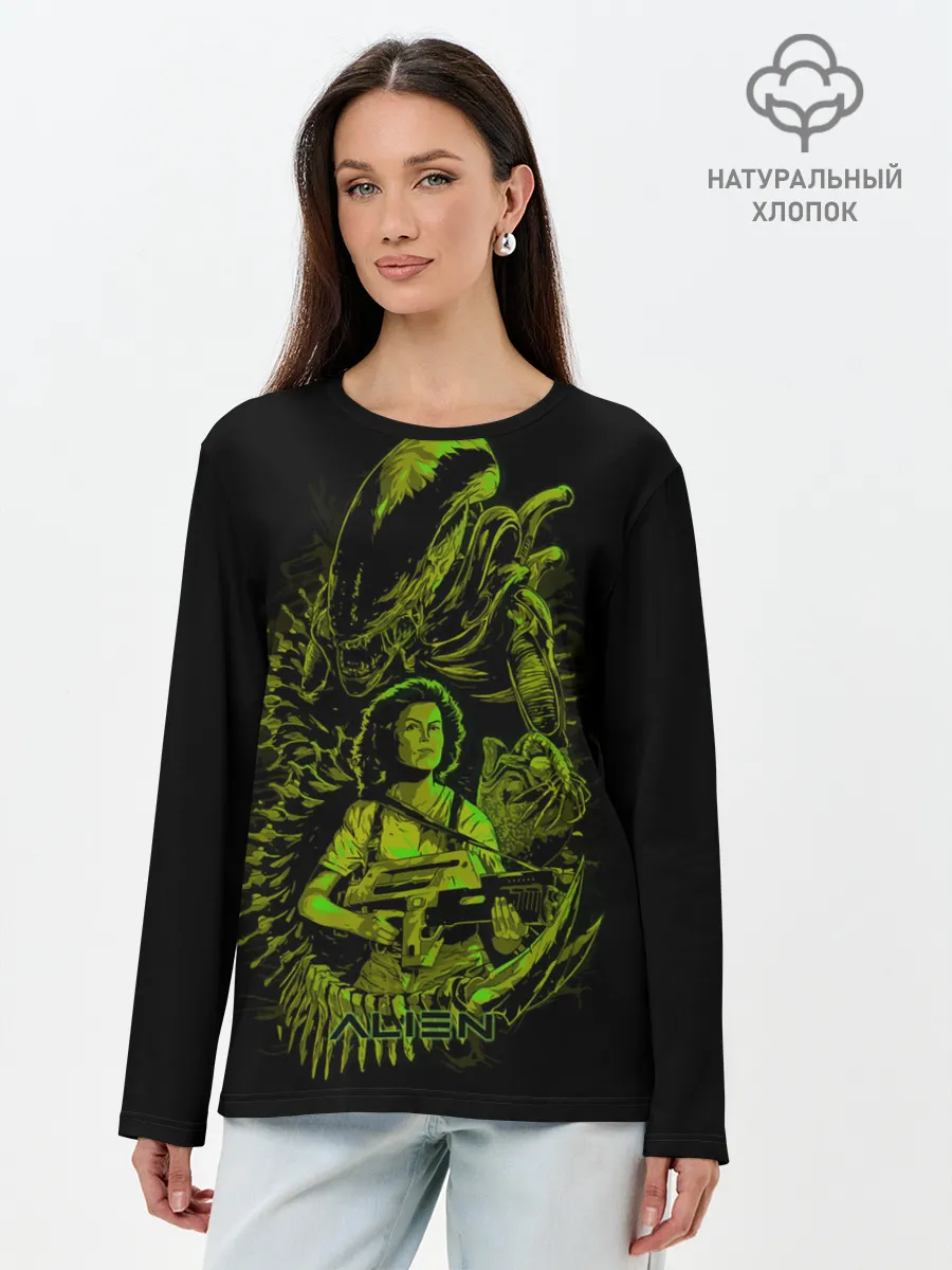 Лонгслив женский. Хлопок / Чужой