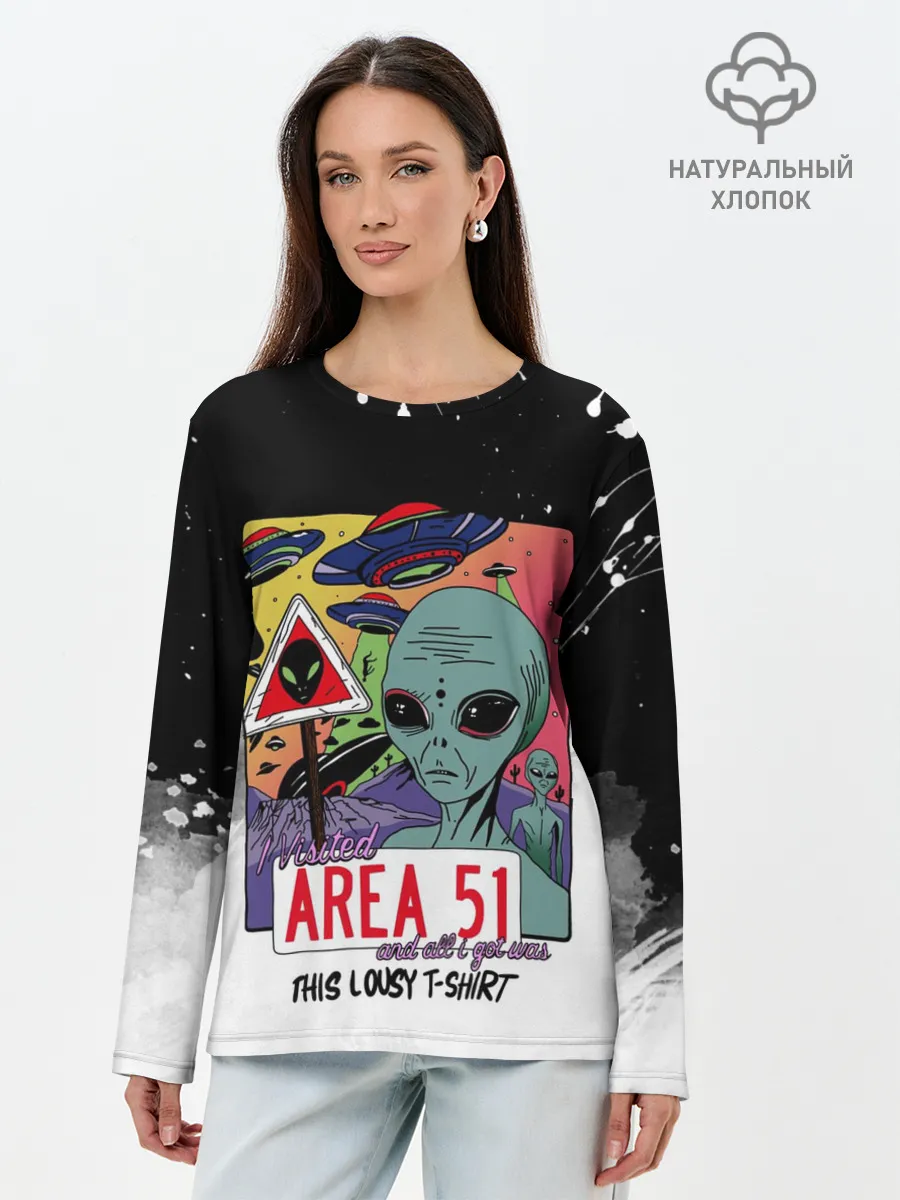 Лонгслив женский. Хлопок / Штурм зоны 51