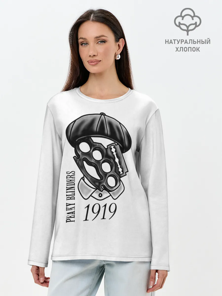 Лонгслив женский. Хлопок / Острые козырьки