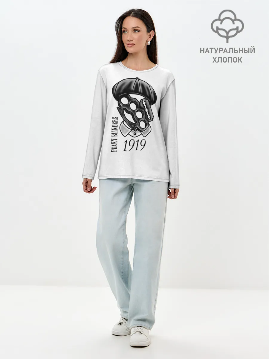 Лонгслив женский. Хлопок / Острые козырьки