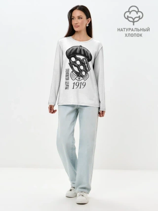 Лонгслив женский. Хлопок / Острые козырьки