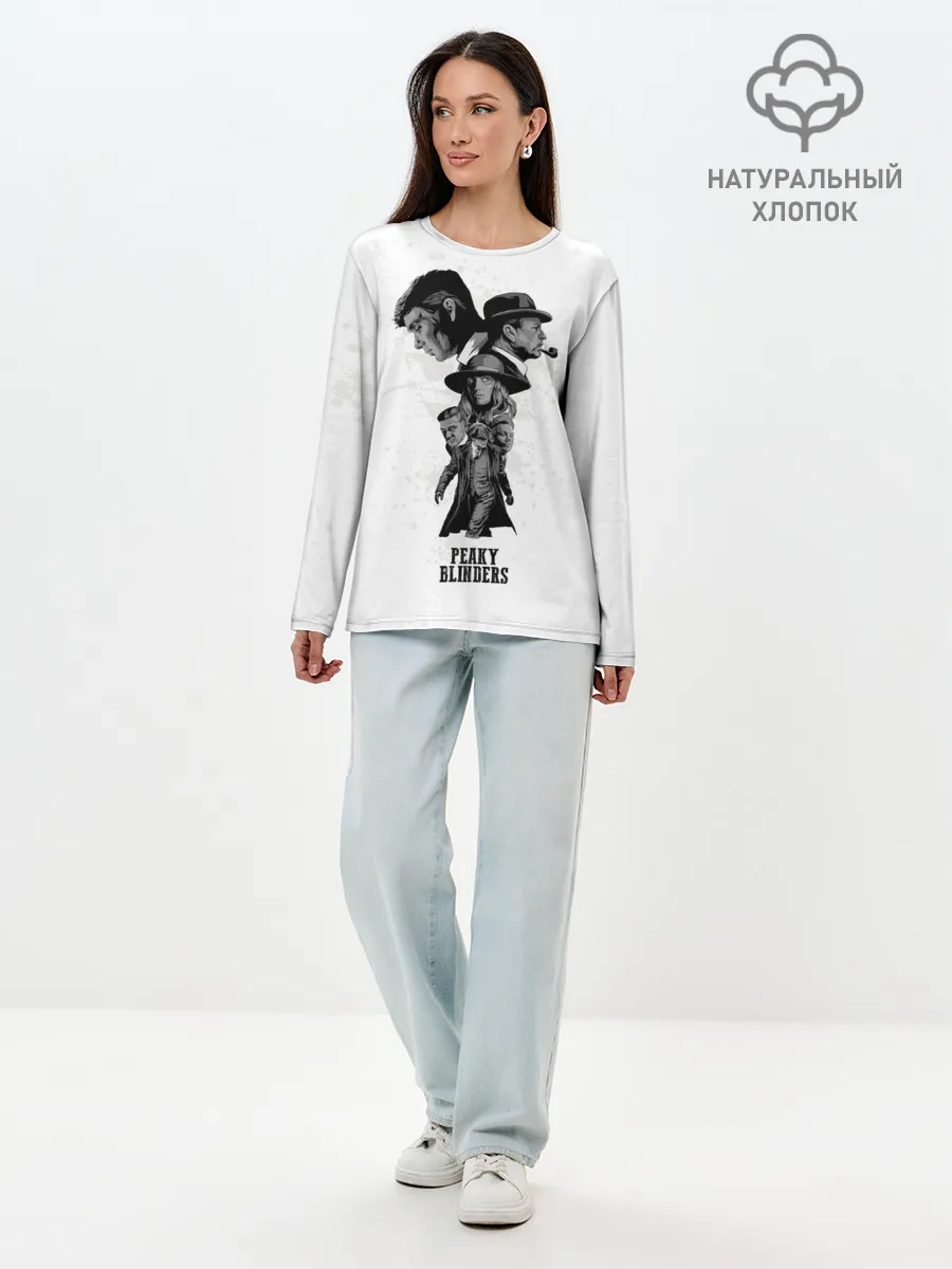 Лонгслив женский. Хлопок / Острые козырьки