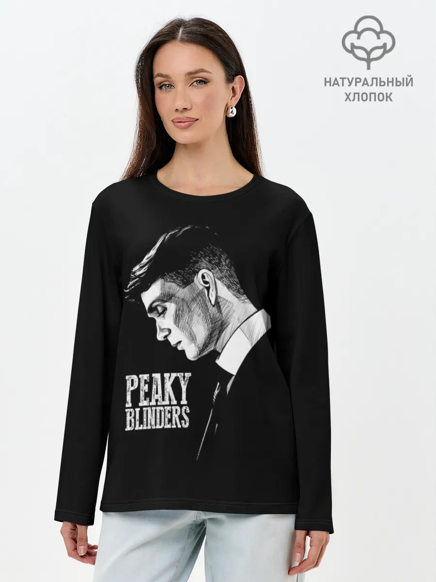 Лонгслив женский. Хлопок / Острые козырьки