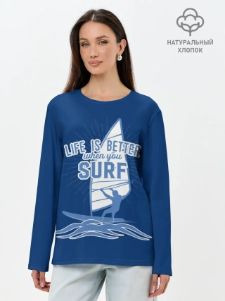 Лонгслив женский. Хлопок / Surf