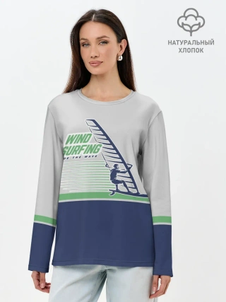 Лонгслив женский. Хлопок / Ride the wave