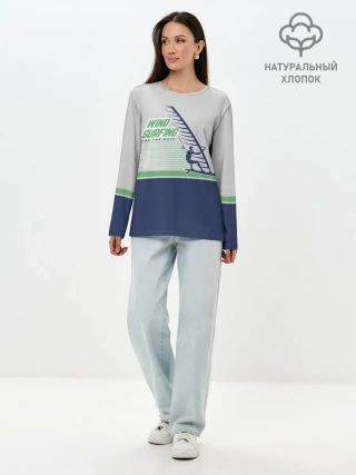 Лонгслив женский. Хлопок / Ride the wave