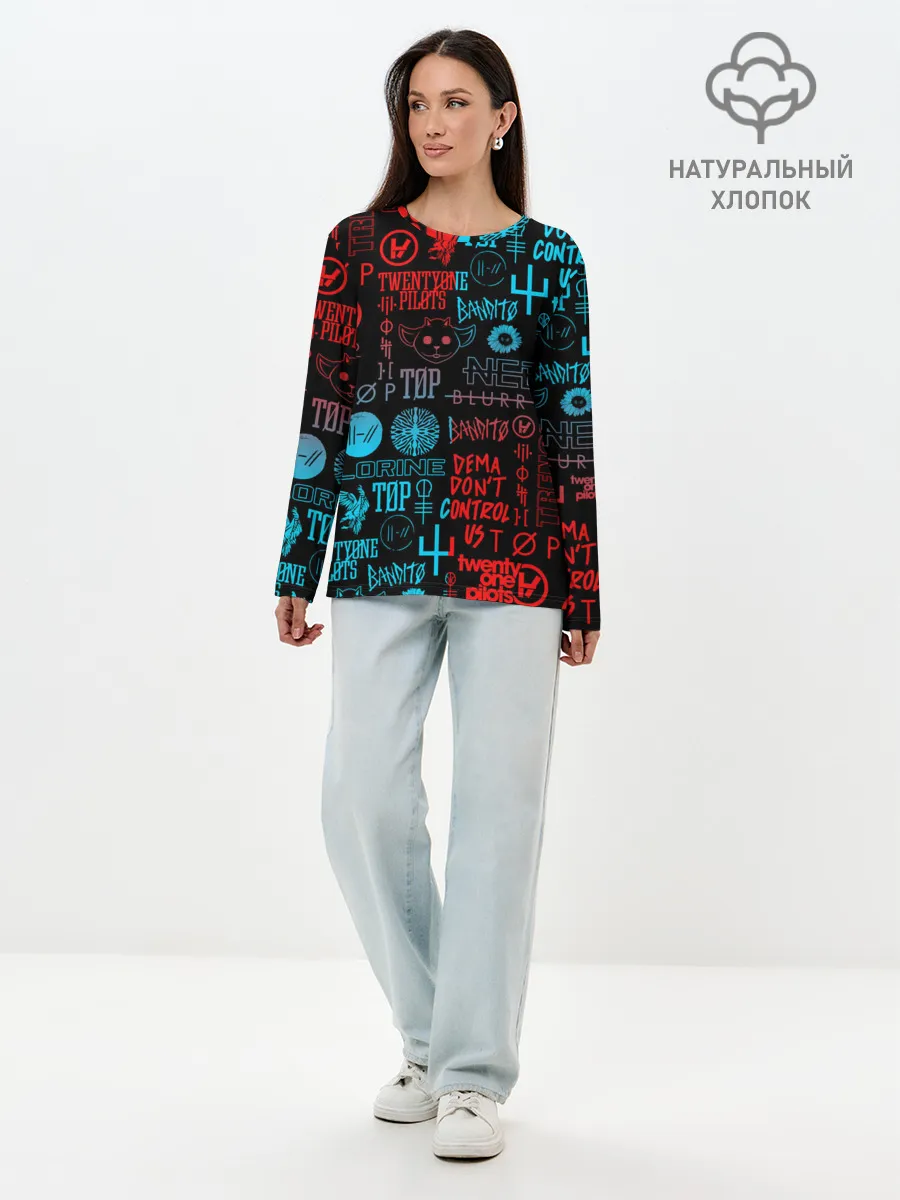 Лонгслив женский. Хлопок / TWENTY ONE PILOTS