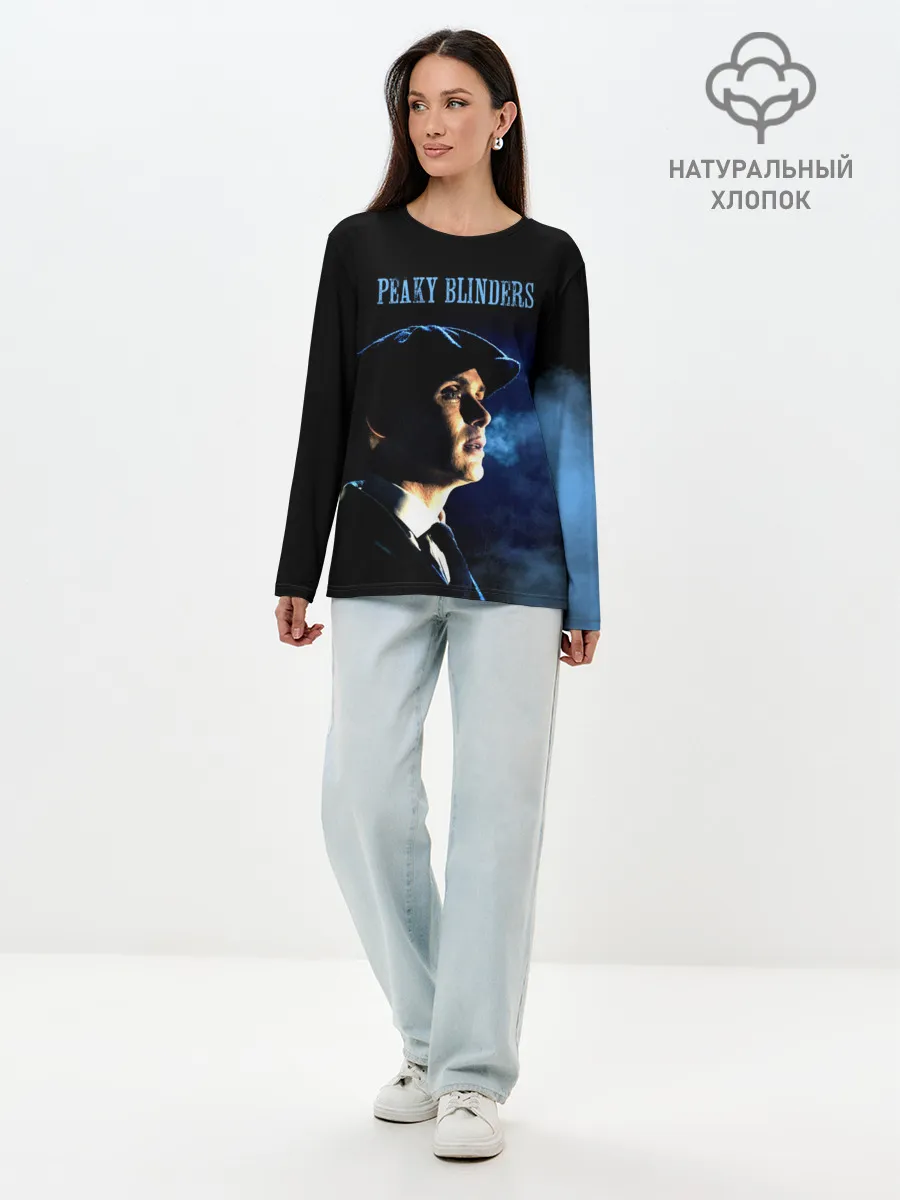 Лонгслив женский. Хлопок / Острые козырьки