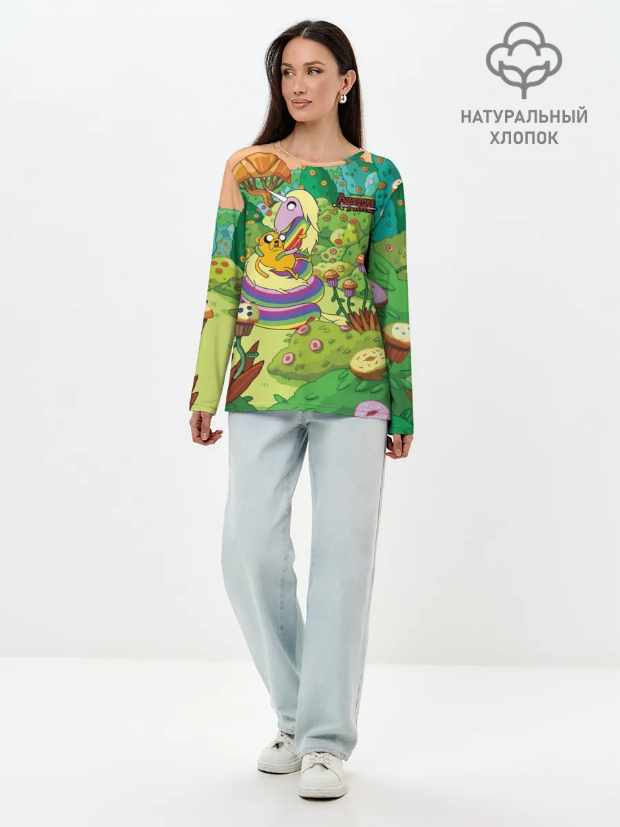 Лонгслив женский. Хлопок / Ливнерог и Джейк