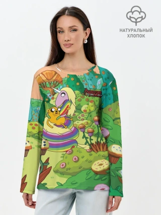 Лонгслив женский. Хлопок / Ливнерог и Джейк