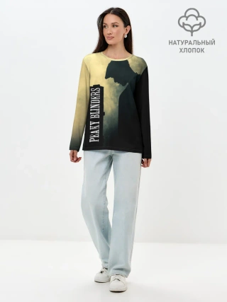 Лонгслив женский. Хлопок / Острые козырьки