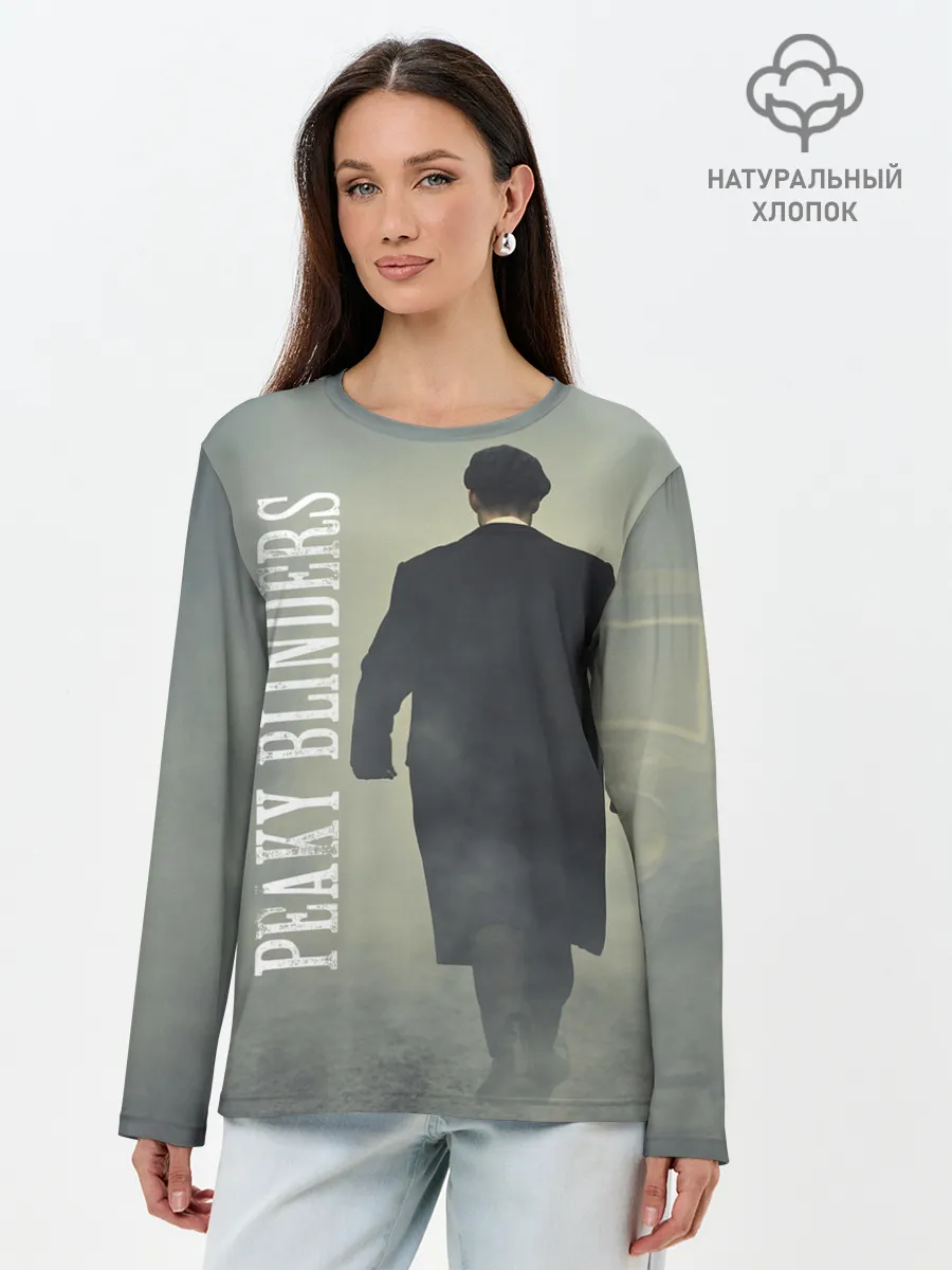 Лонгслив женский. Хлопок / Острые козырьки