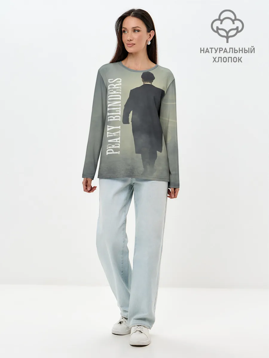 Лонгслив женский. Хлопок / Острые козырьки