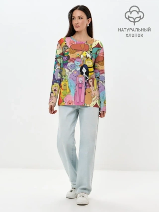 Лонгслив женский. Хлопок / Adventure time