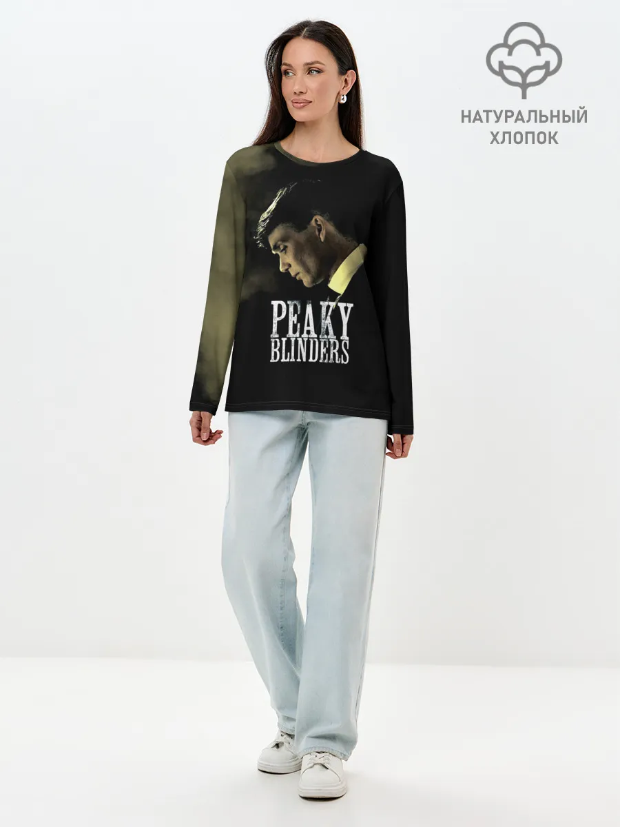 Лонгслив женский. Хлопок / Острые козырьки