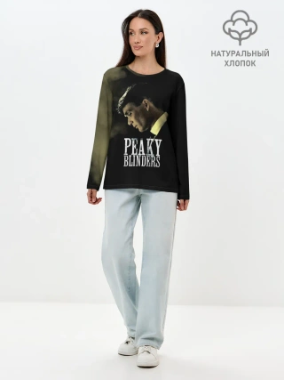 Лонгслив женский. Хлопок / Острые козырьки