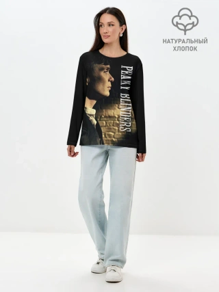 Лонгслив женский. Хлопок / Острые козырьки