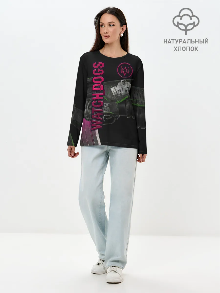 Лонгслив женский. Хлопок / WATCH DOGS