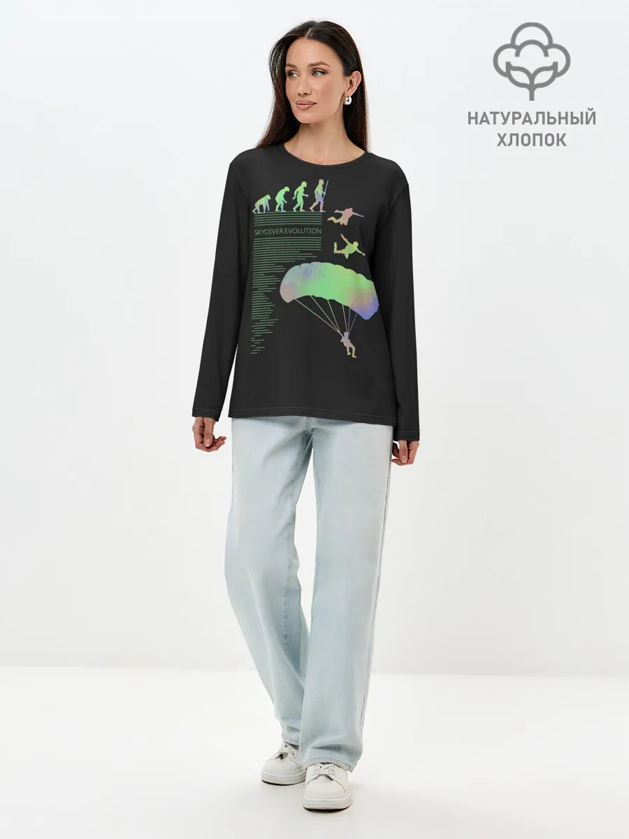 Лонгслив женский. Хлопок / Skydiver evolution