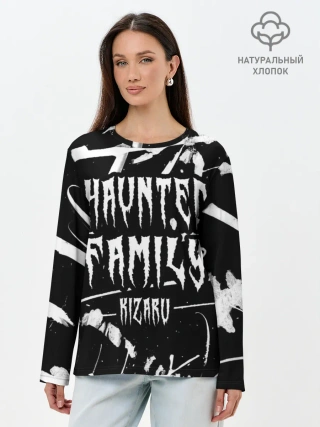 Лонгслив женский. Хлопок / KIZARU - HAUNTED FAMILY