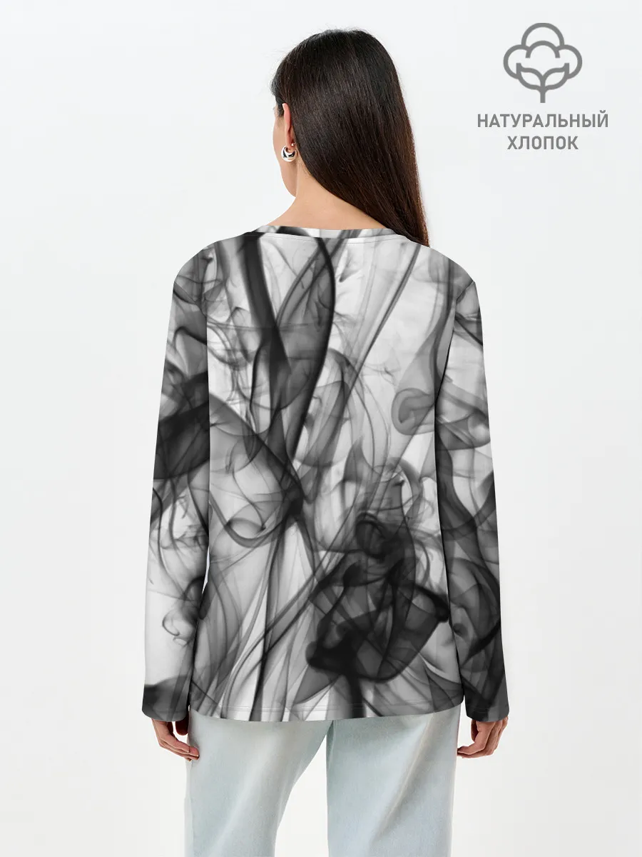 Лонгслив женский. Хлопок / SMOKE ABSTRACTION