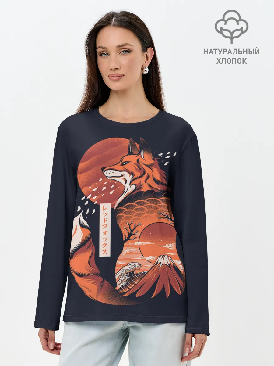 Лонгслив женский. Хлопок / Японская Лиса