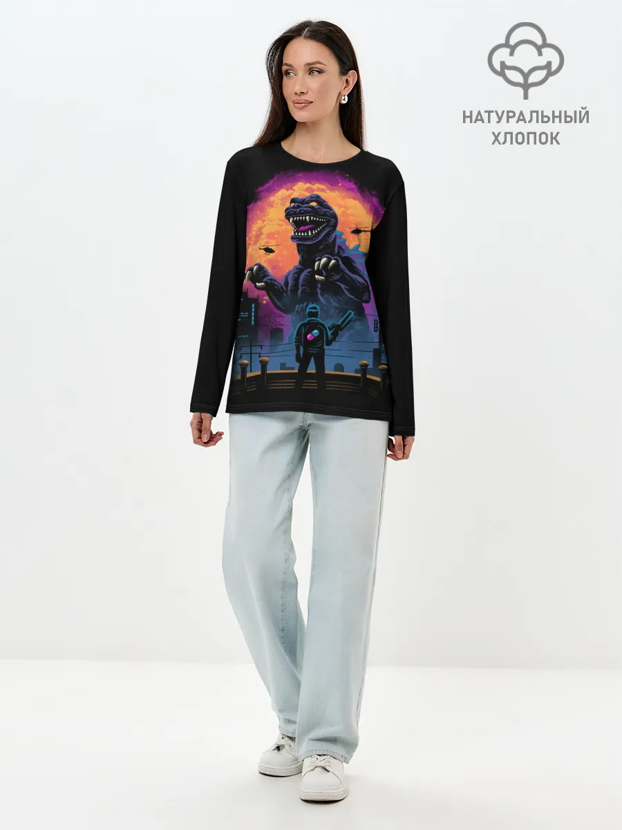 Лонгслив женский. Хлопок / Разборки в Токио