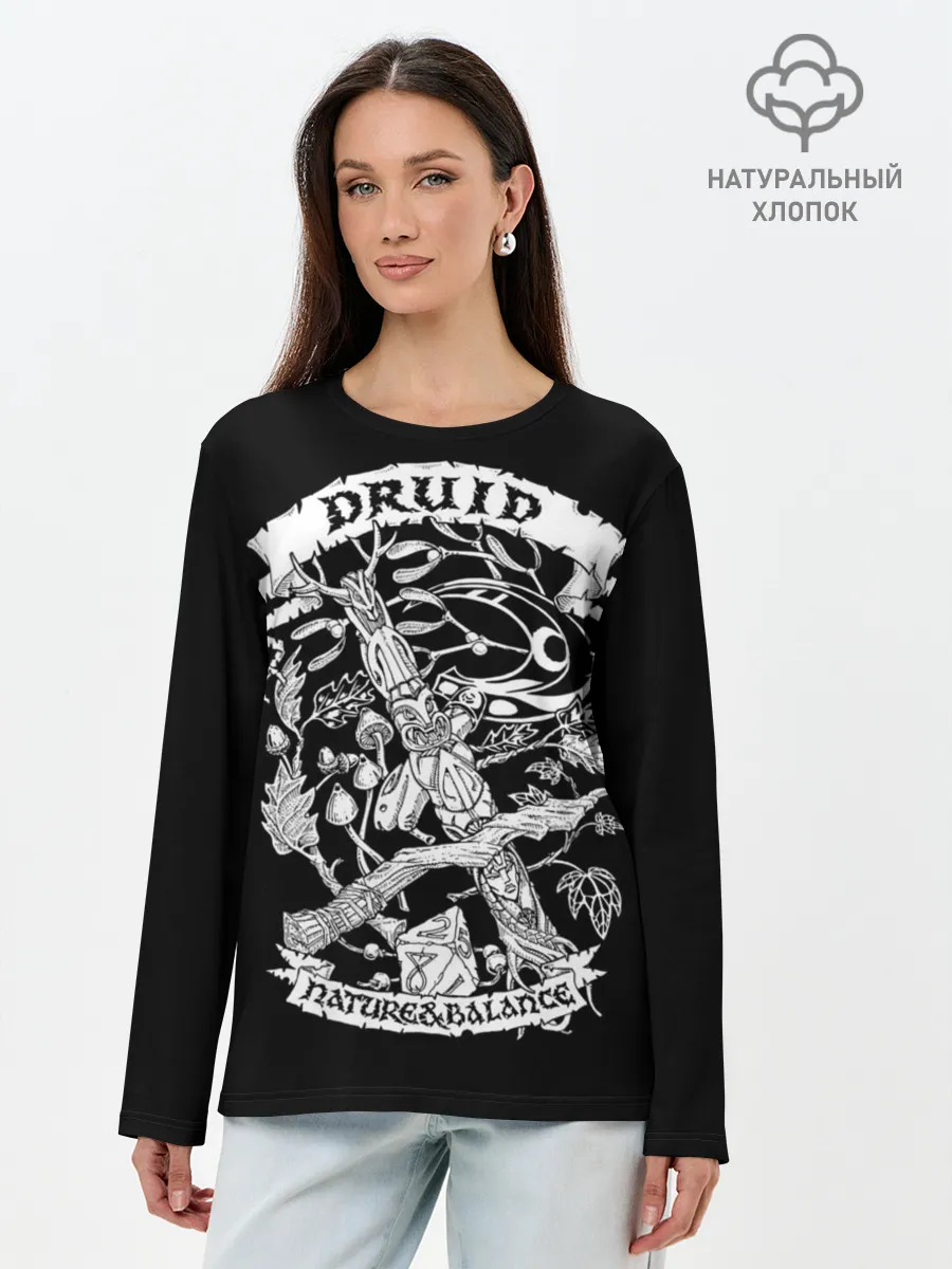 Лонгслив женский. Хлопок / Druid