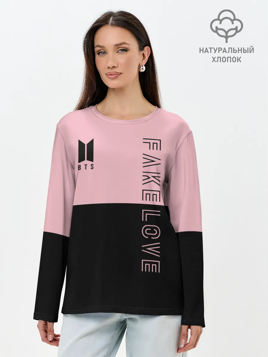 Лонгслив женский. Хлопок / BTS Fake Love