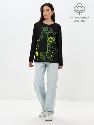 Лонгслив женский. Хлопок / меч One Piece