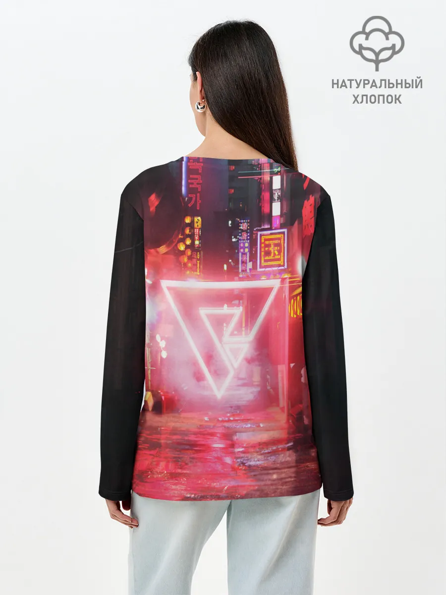 Лонгслив женский. Хлопок / КИБЕР НЕОН
