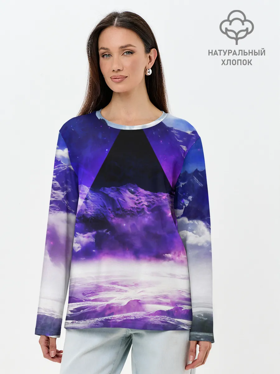 Лонгслив женский. Хлопок / Космический треугольник