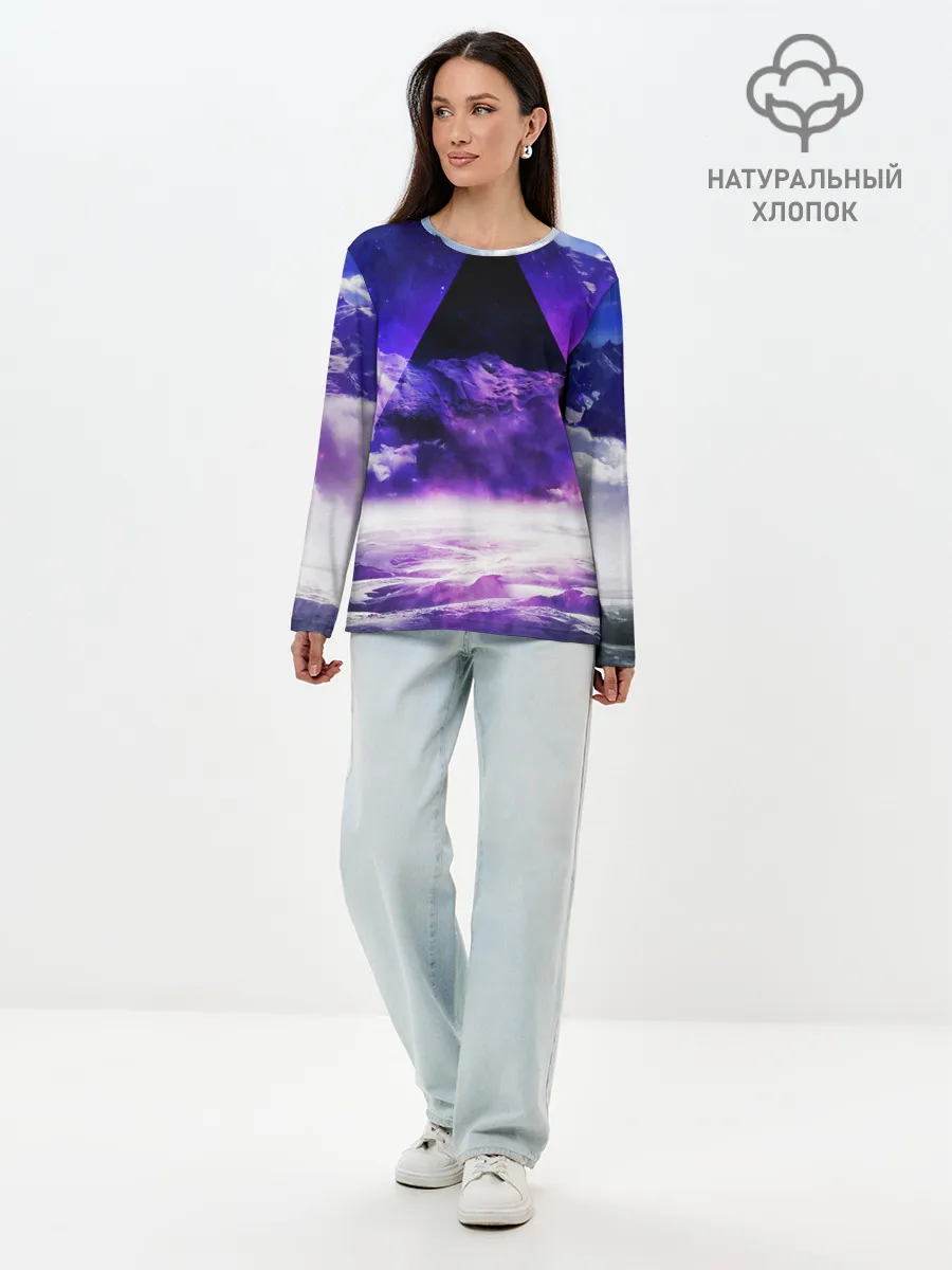 Лонгслив женский. Хлопок / Космический треугольник