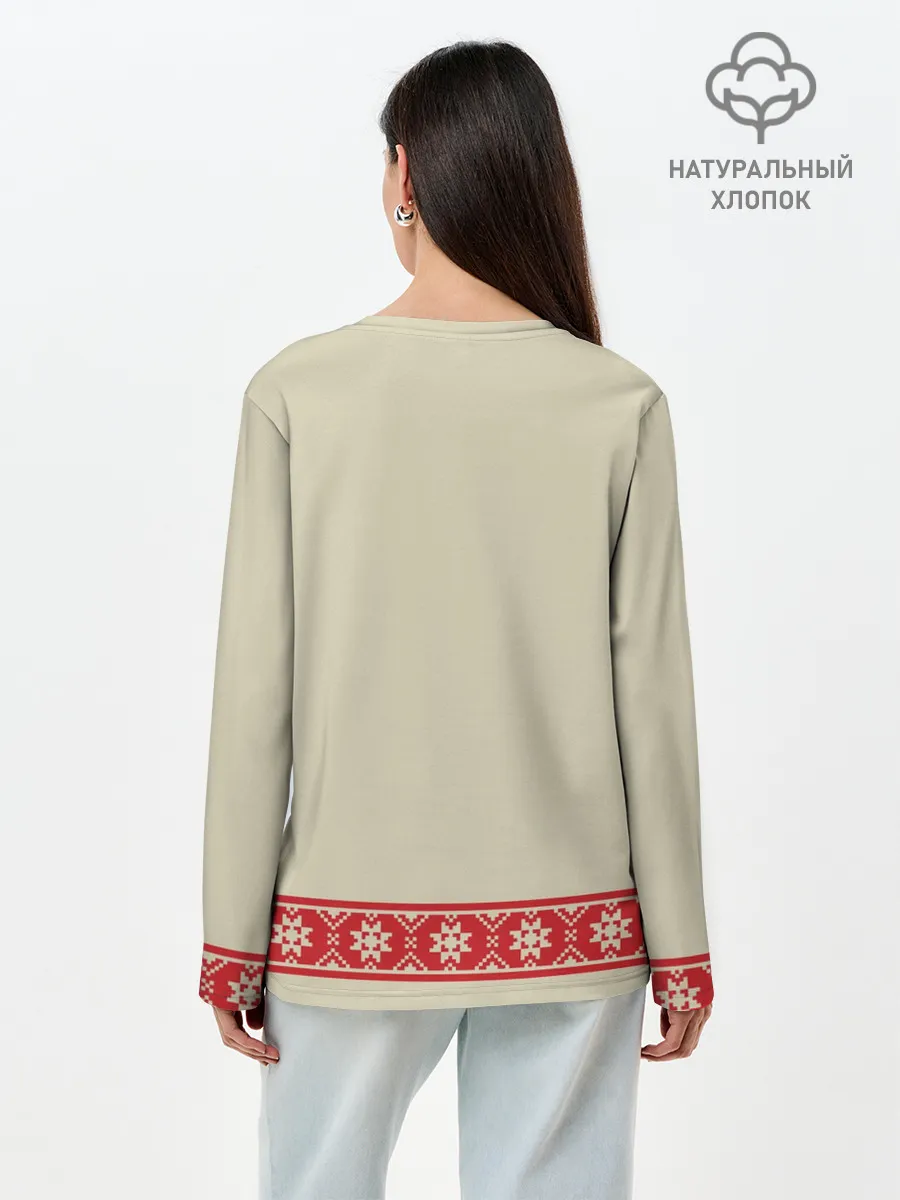 Лонгслив женский. Хлопок / Рубаха