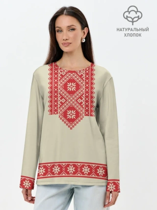 Лонгслив женский. Хлопок / Рубаха