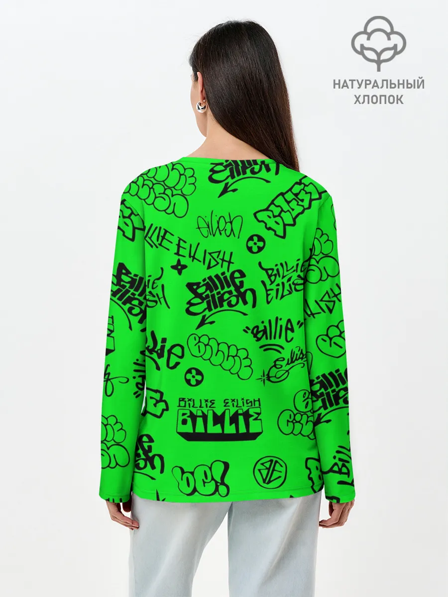 Лонгслив женский. Хлопок / Billie Eilish graffiti