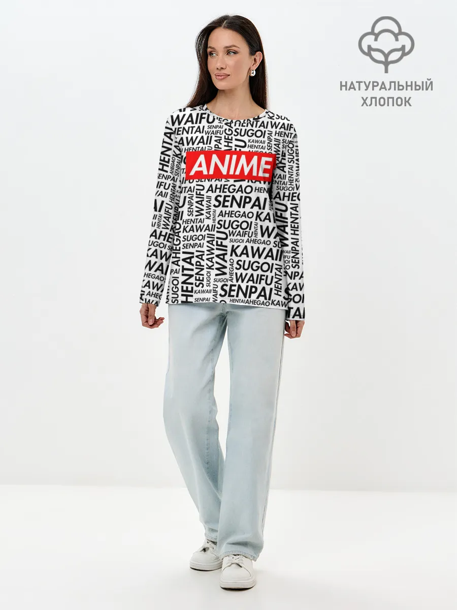 Лонгслив женский. Хлопок / Anime Waifu