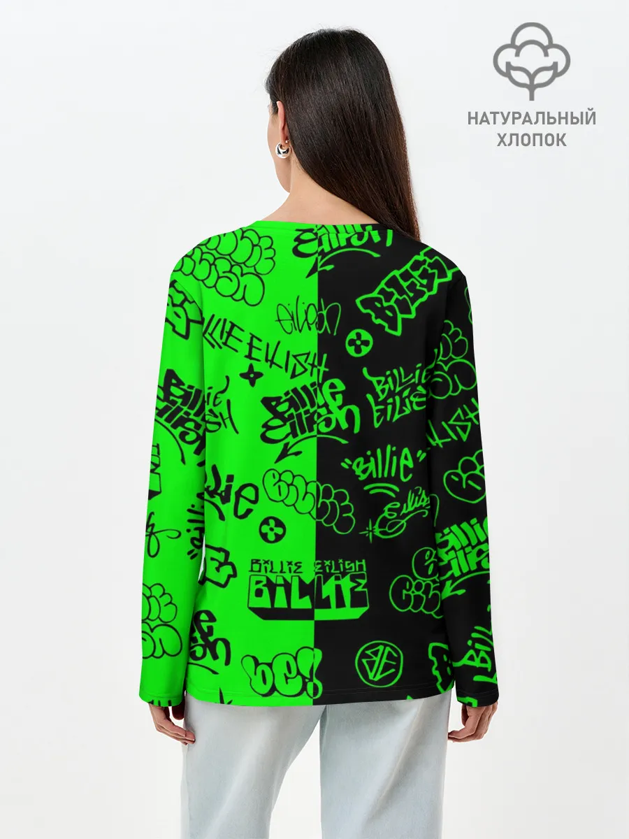 Лонгслив женский. Хлопок / Billie Eilish Graffiti two col
