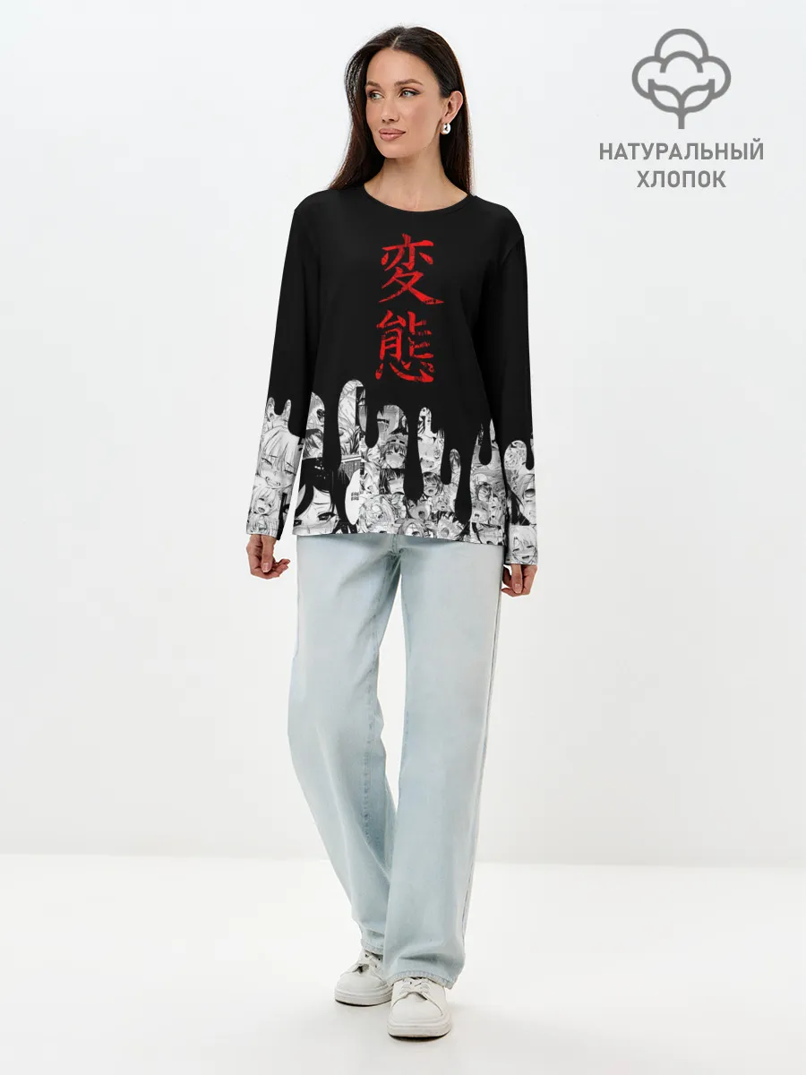 Лонгслив женский. Хлопок / Японская анимация