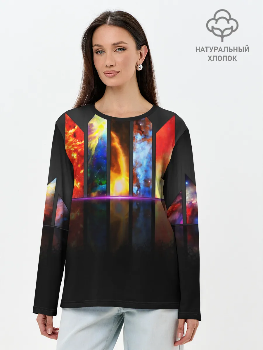 Лонгслив женский. Хлопок / GALAXY