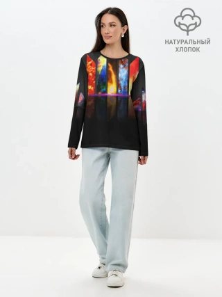 Лонгслив женский. Хлопок / GALAXY
