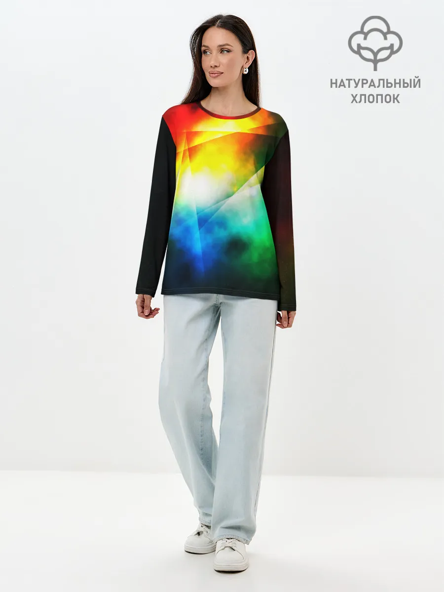 Лонгслив женский. Хлопок / КРАСКИ КОСМОСА