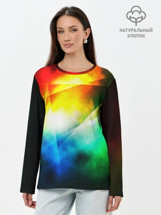 Лонгслив женский. Хлопок / КРАСКИ КОСМОСА