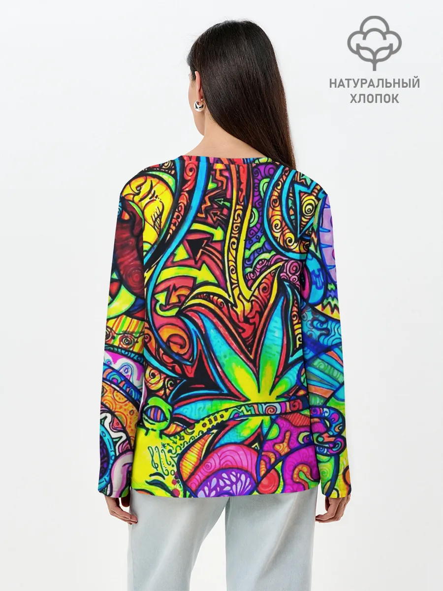 Лонгслив женский. Хлопок / ABSTRACTION PSY