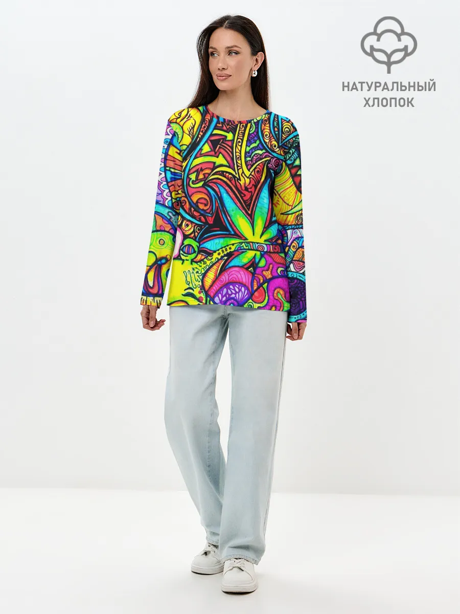 Лонгслив женский. Хлопок / ABSTRACTION PSY