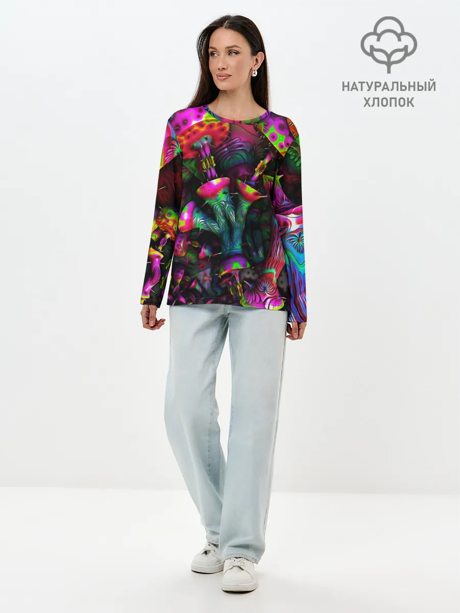 Лонгслив женский. Хлопок / ПСИХОДЕЛИКА