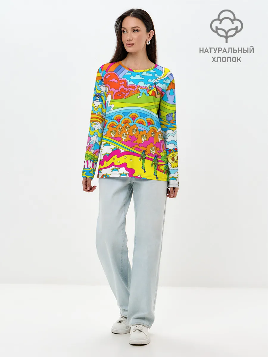 Лонгслив женский. Хлопок / ХИППИ